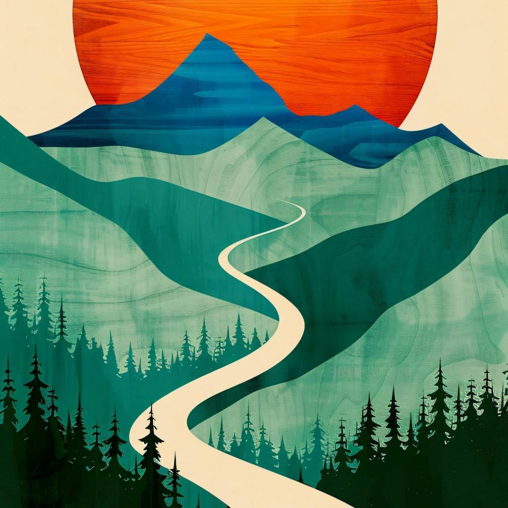 Sunset Over The Mountains