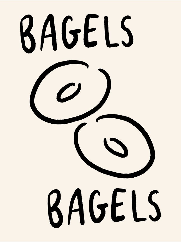 Bagels Bagels black and cream kitchen