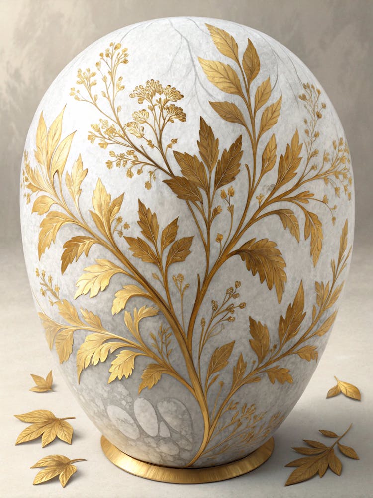 Oil Painting Style Matte Marble Base With Gold
