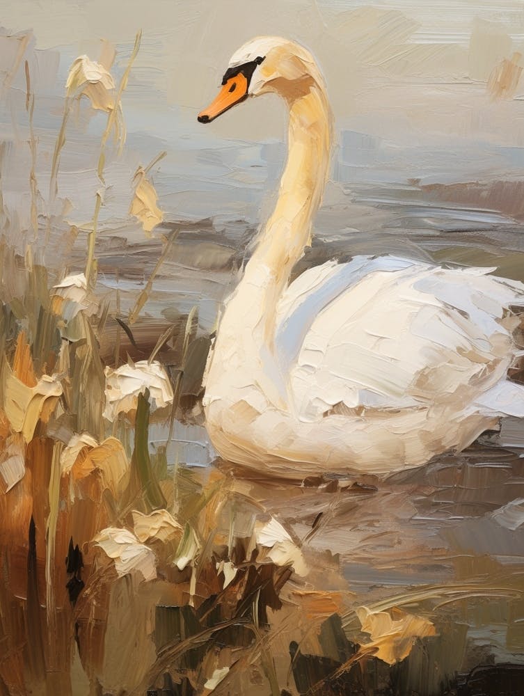 Vogelgemälde Schwan 1