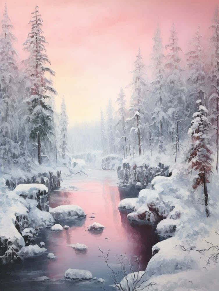 Dreamy Winter Painting Oulanka National Park Finland 3