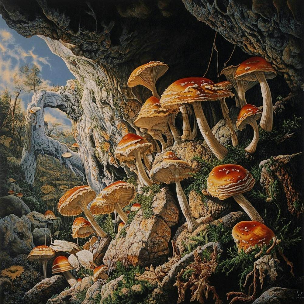 Mushrooms In The Cave
