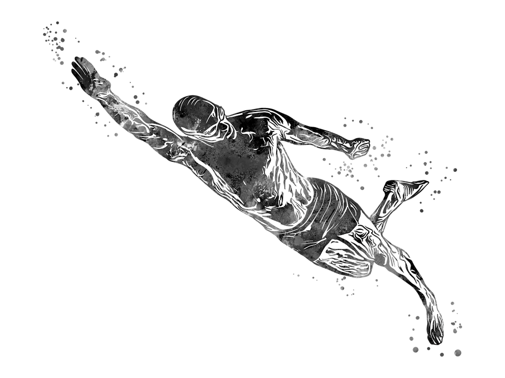 Male Swimmer Diving in Water 1