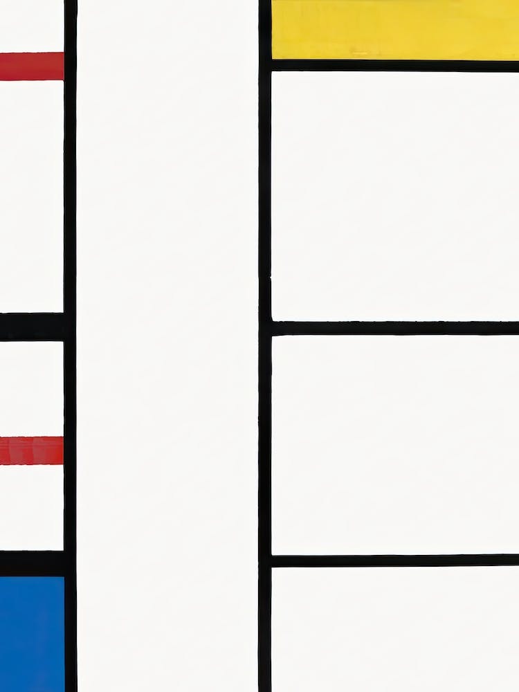 Composition With Red, Yellow, And Blue, Cubism Art, Piet Mondrian