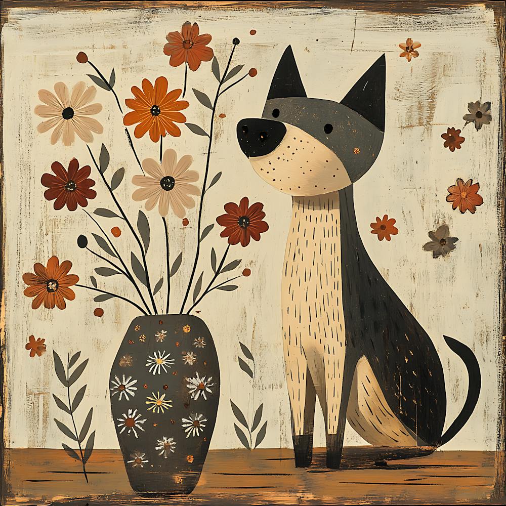 Dog With Flowers 7