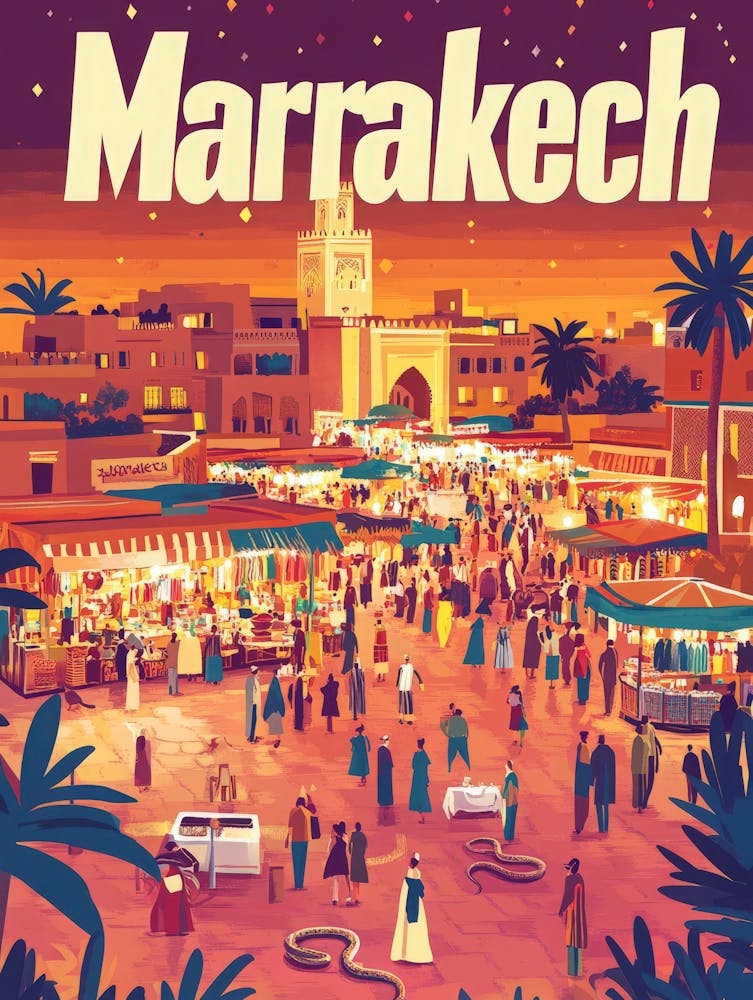 Aihrgdesign A Classic 1960s Travel Poster For Marrakech 3