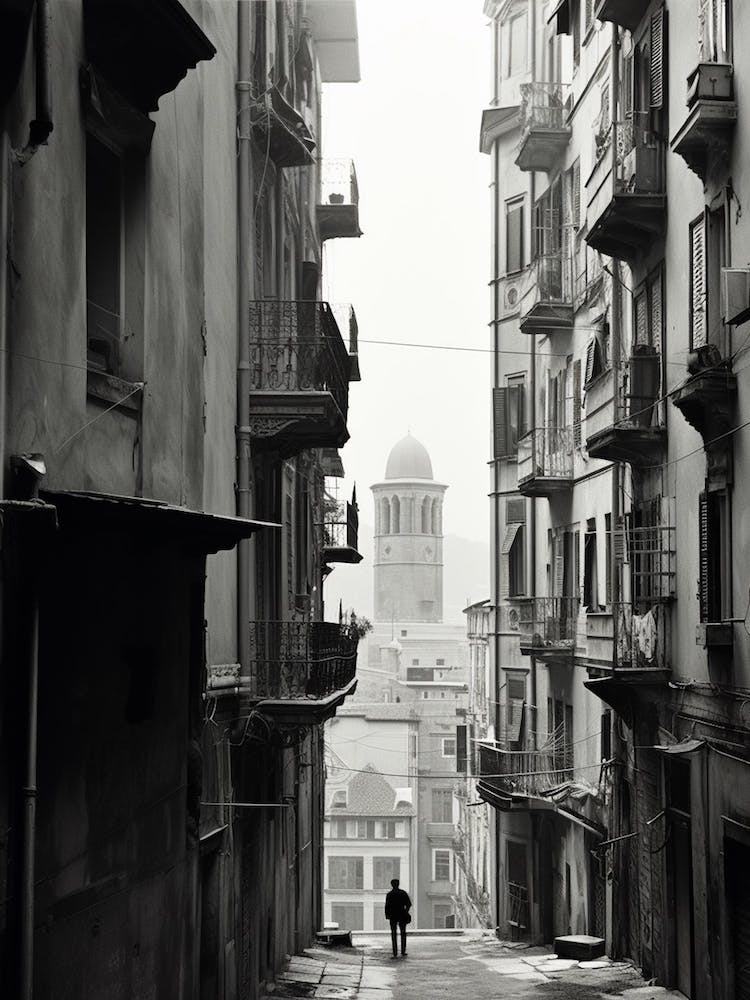 Genoa, Italy,  Black And White Analogue Photography  1