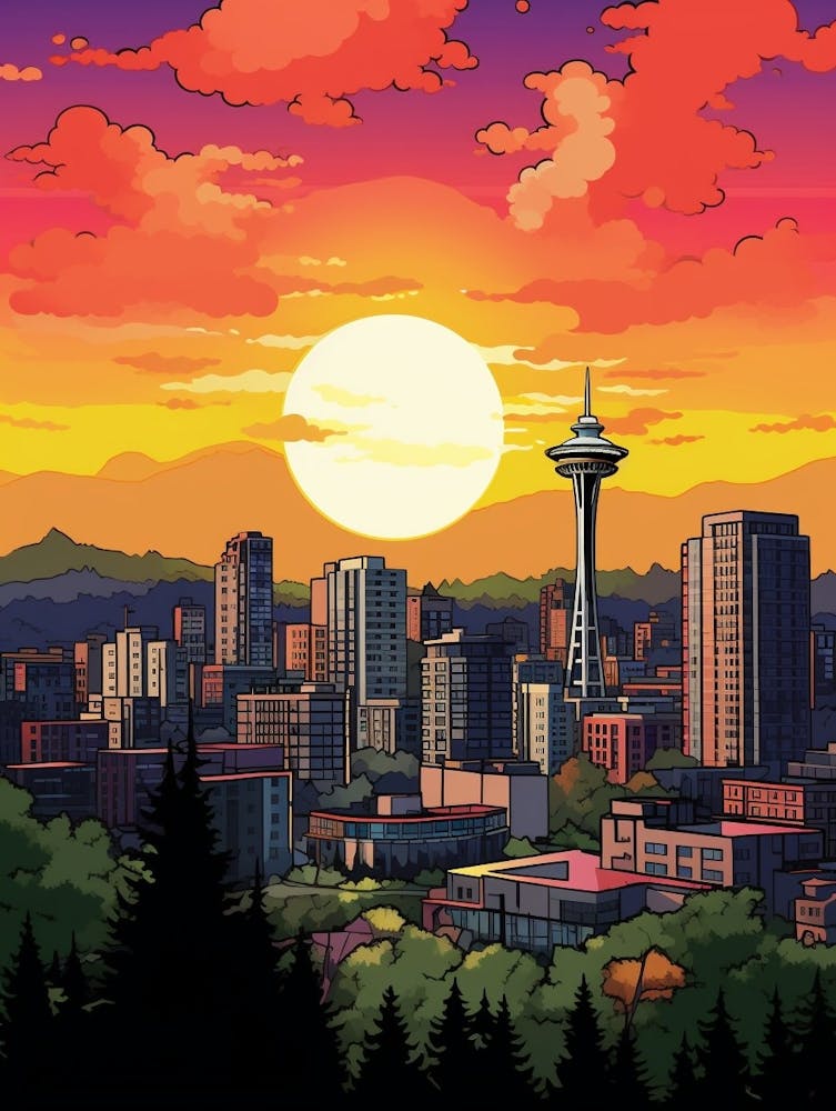 Bellevue Washington Pixel Art 7