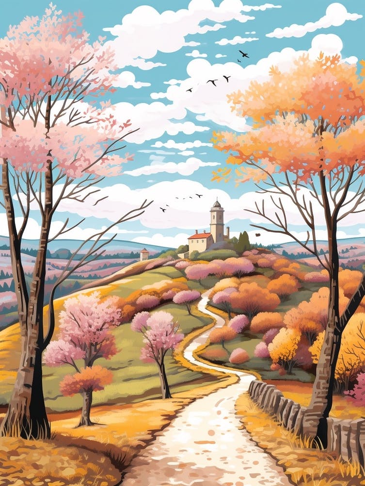 Camino De Santiago Spain 1 Hike Illustration