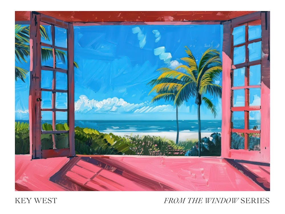 Key West From The Window Series Poster Painting 2