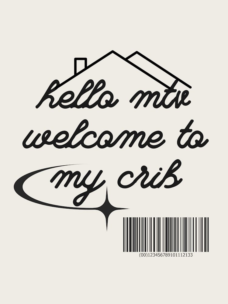 Welcome To My Crib Beige & Black