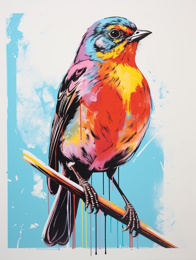 Andy Warhol Style Bird Robin 2