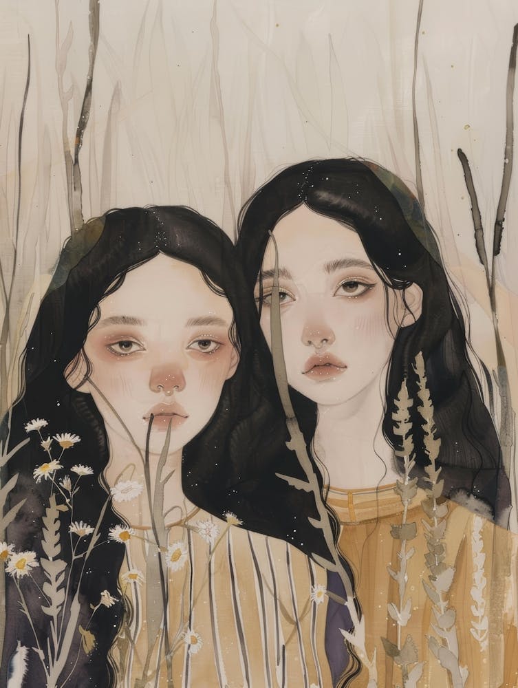 Two Girls In The Grass