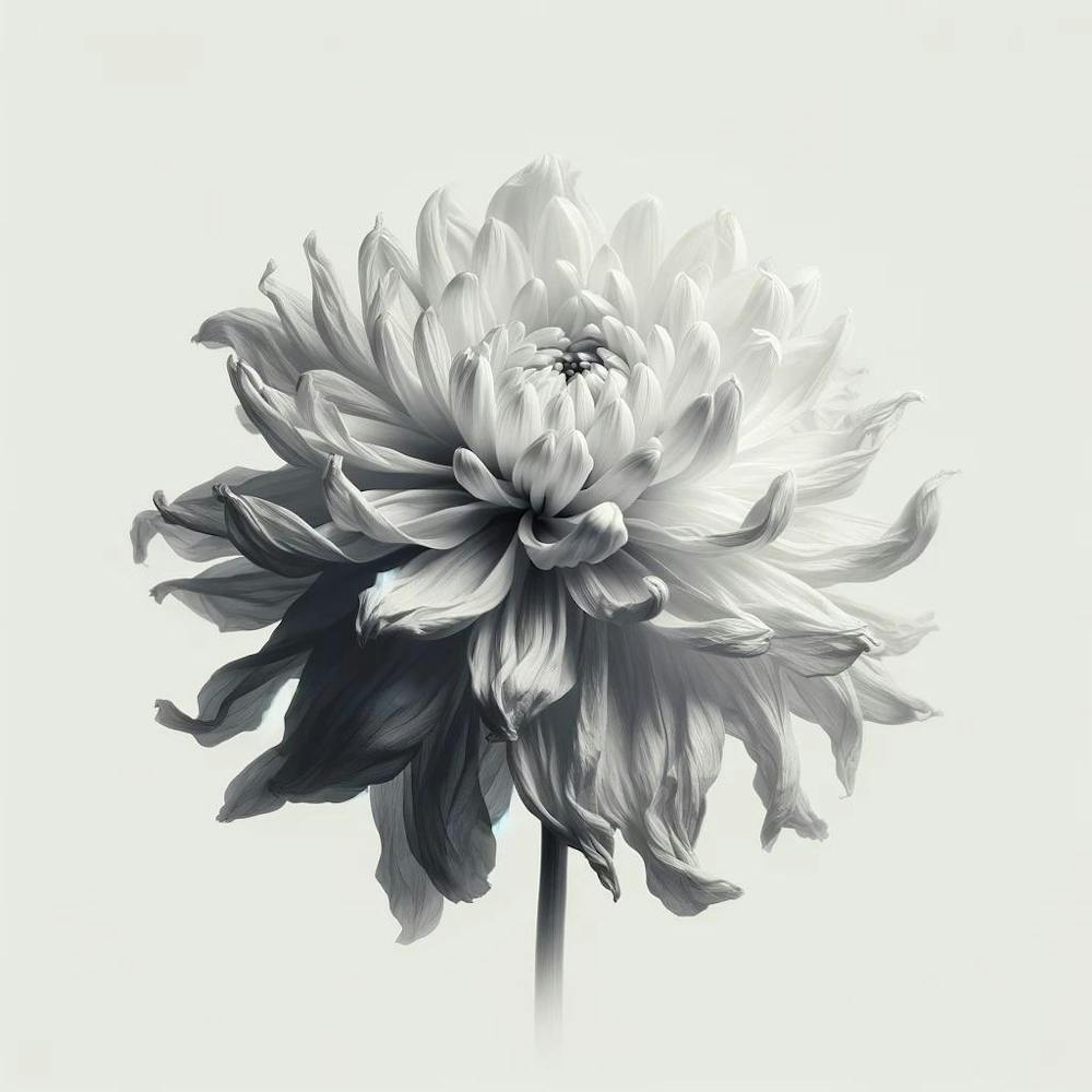 Gray & White Dahlia Minimalist