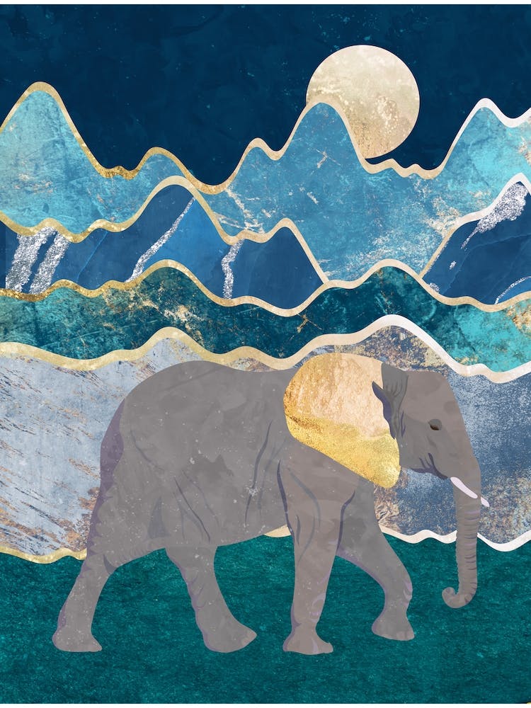 Elephant In The Mountains Canvas  Print