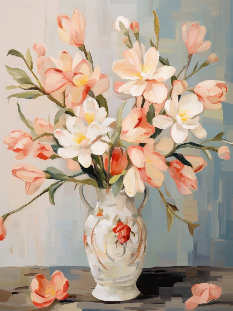 Freesia Flower Still Life Painting 3 Dreamy