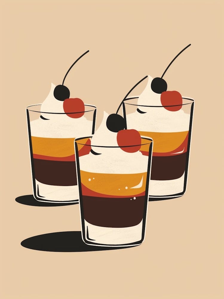 Retro Trifle Illustration Beige Background 1