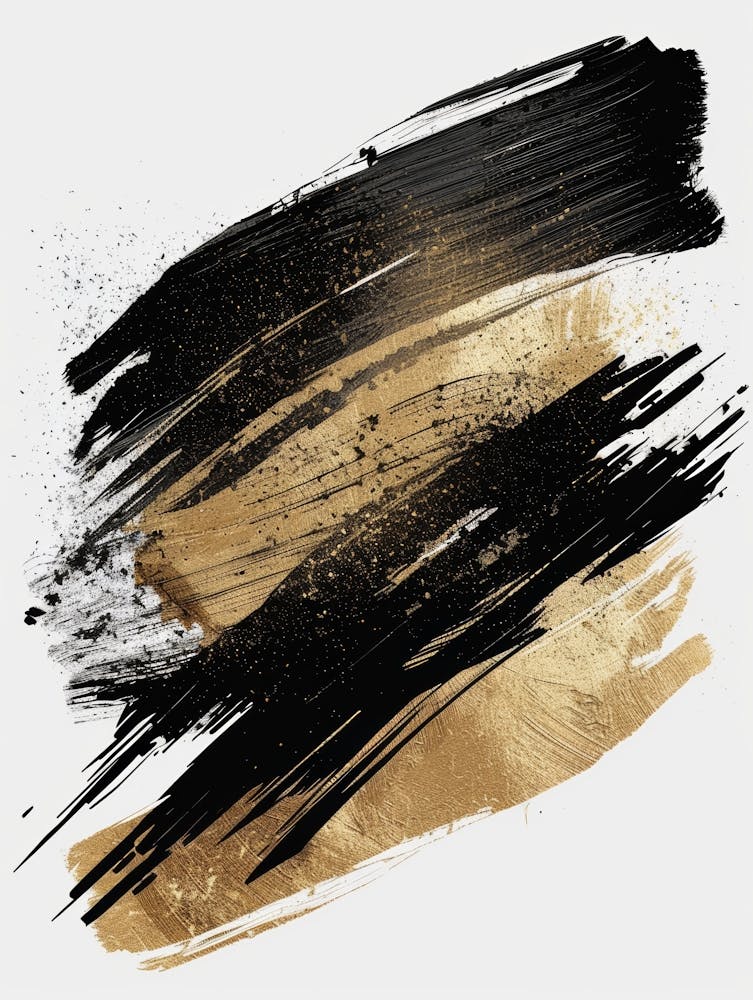 Gold And Black Brush Strokes 34