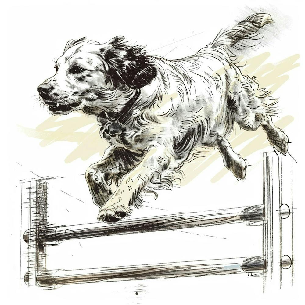 Dog Jumping Over A Fence 1