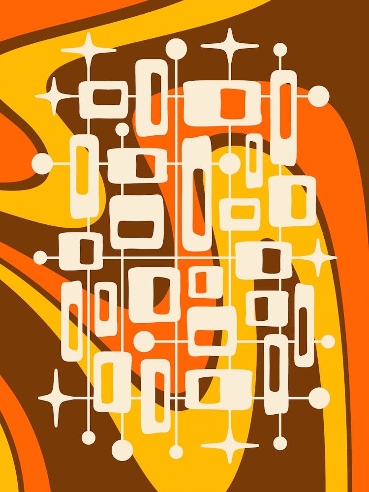 Mid Century Modern Atomic Abstract 2