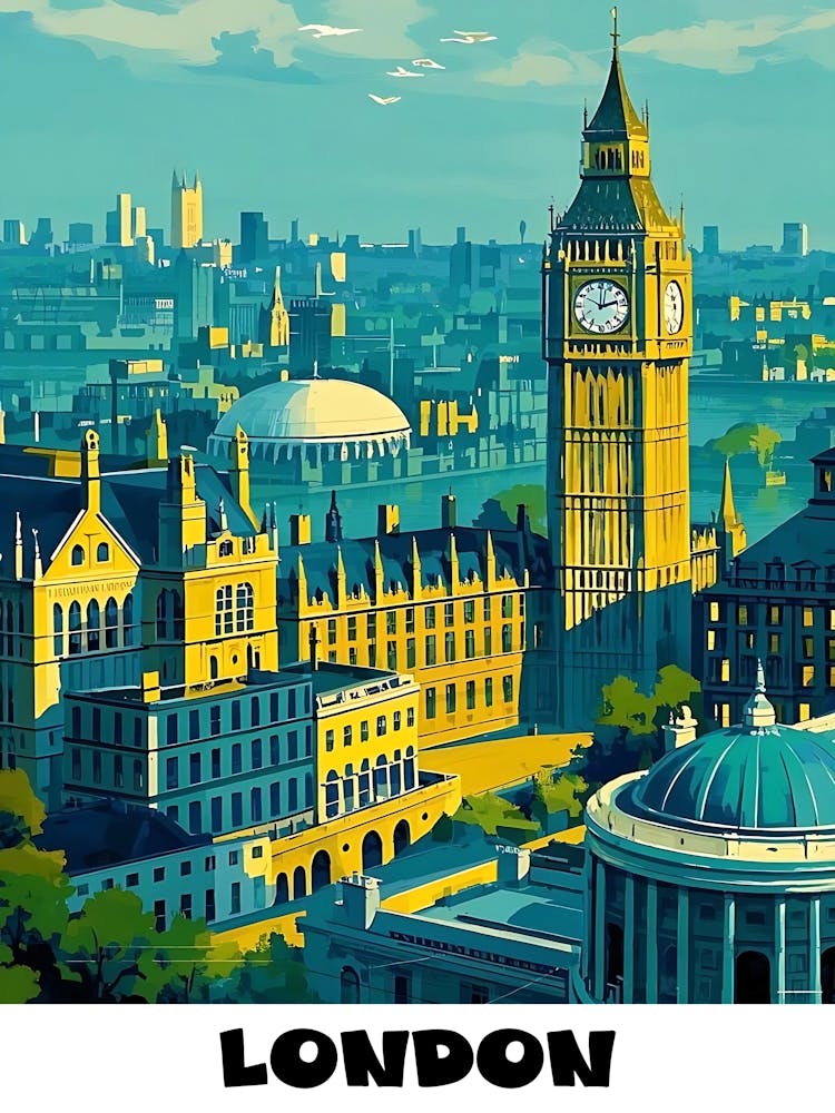 London Vintage Travel Poster 5
