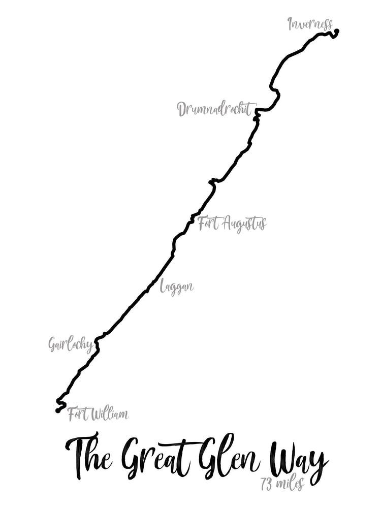 The Great Glen Way Route Print | Scotland Print | Long Distance Hiking Route Print
