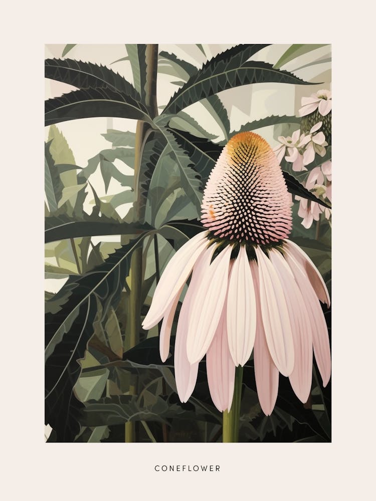 Flower Illustration Coneflower 1 Poster