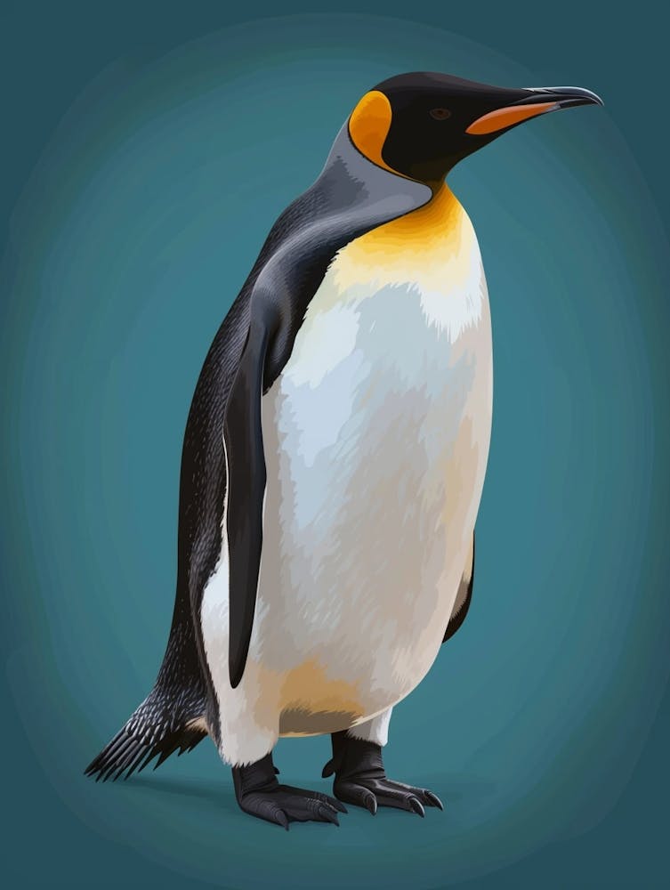Emperor Penguin Bartolom Island Minimalist Illustration 1
