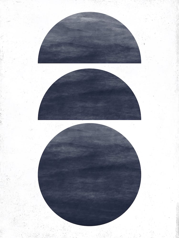 Half And Full Circle Navy Large Abstract