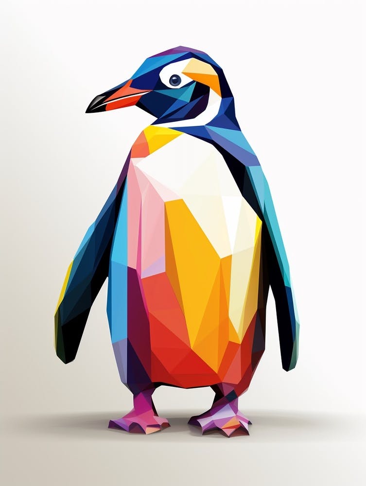 Colourful Geometric Bird Penguin 1