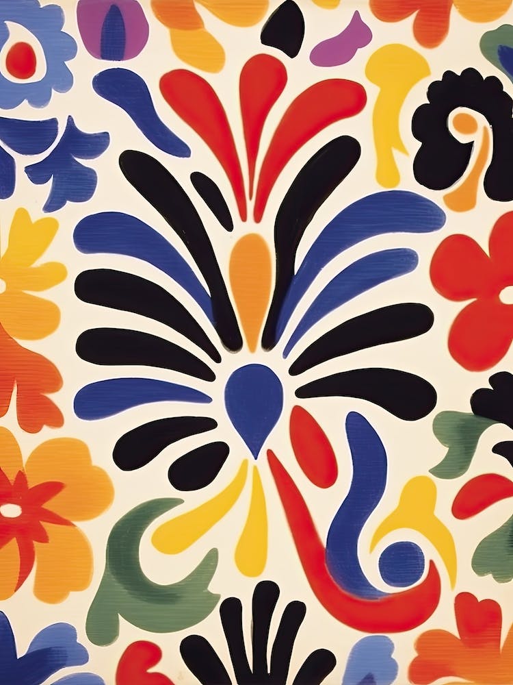 Botanical Abstract Matisse Style Flowers