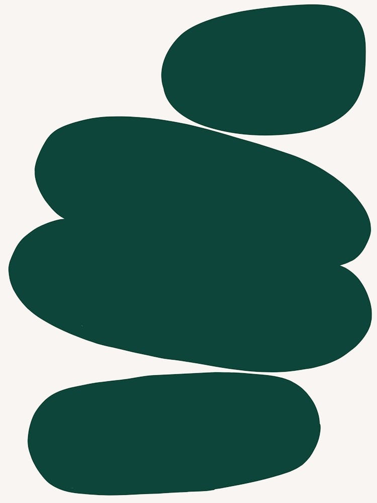 Abstract Bauhaus Shapes Dark Green