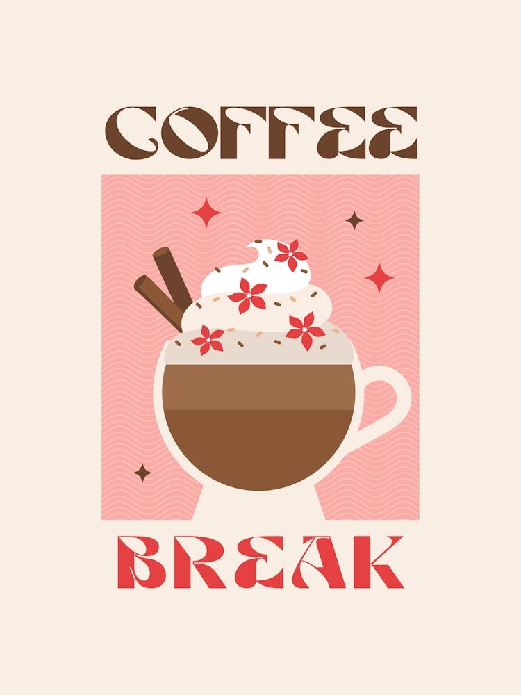 Iced Coffee Red Kitchen Poster 1