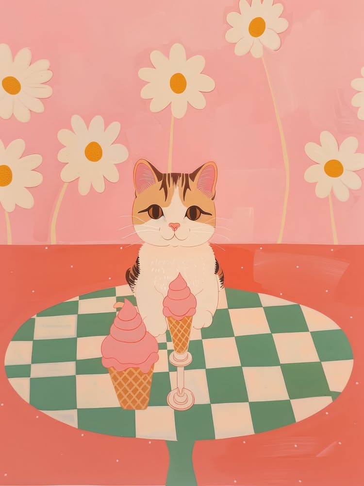 Cat And Ice Cream 1