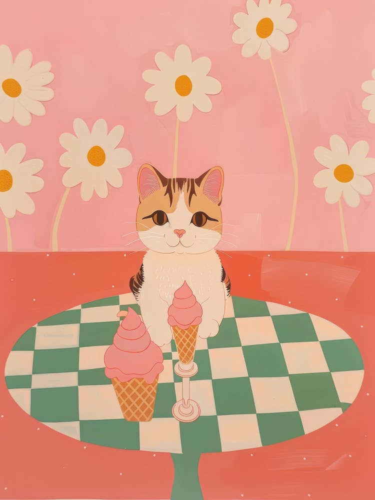 Cat And Ice Cream 1