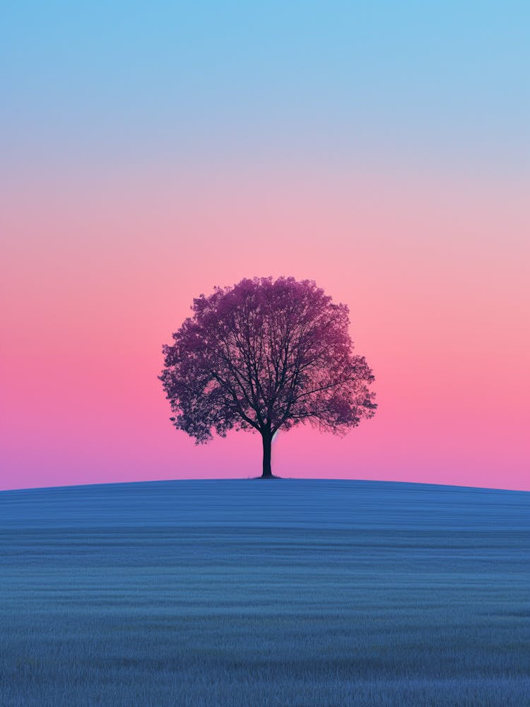 Lone Tree At Sunset 1