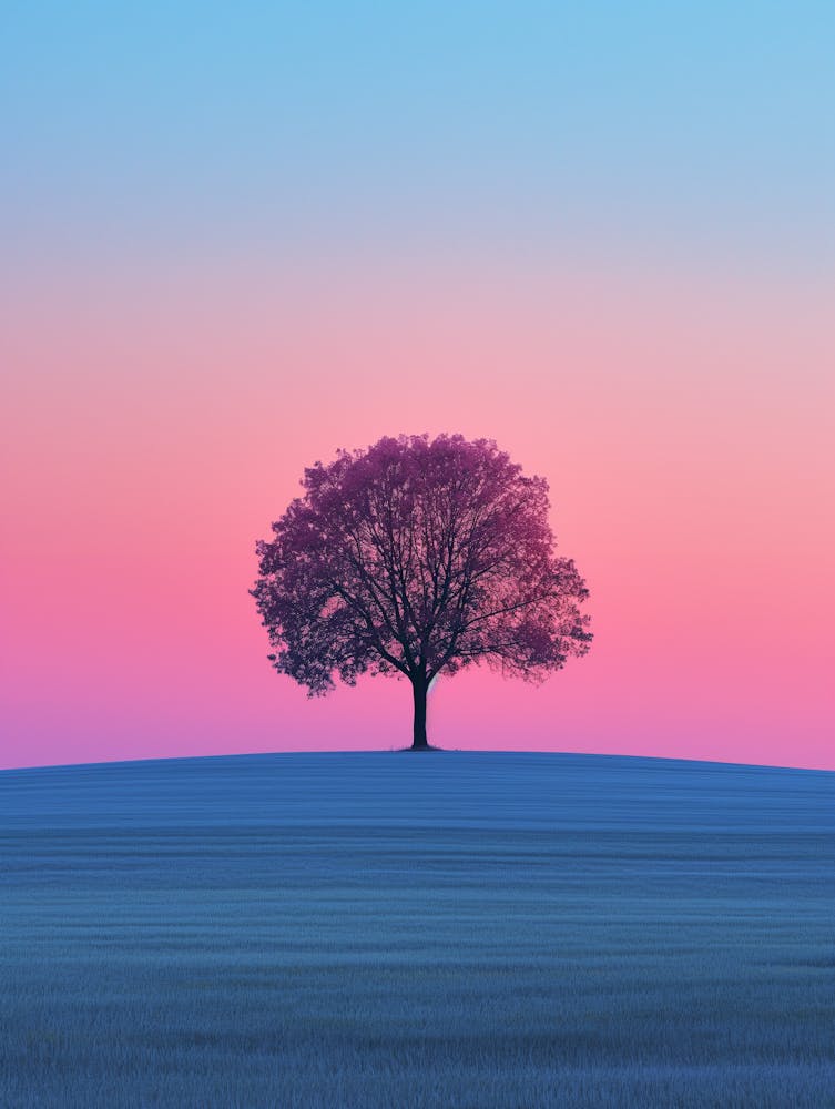 Lone Tree At Sunset 1