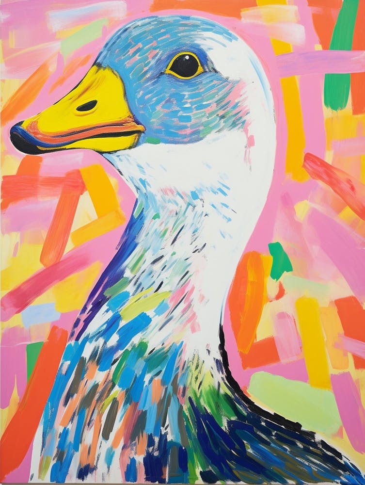 Colourful Bird Painting Goose 3