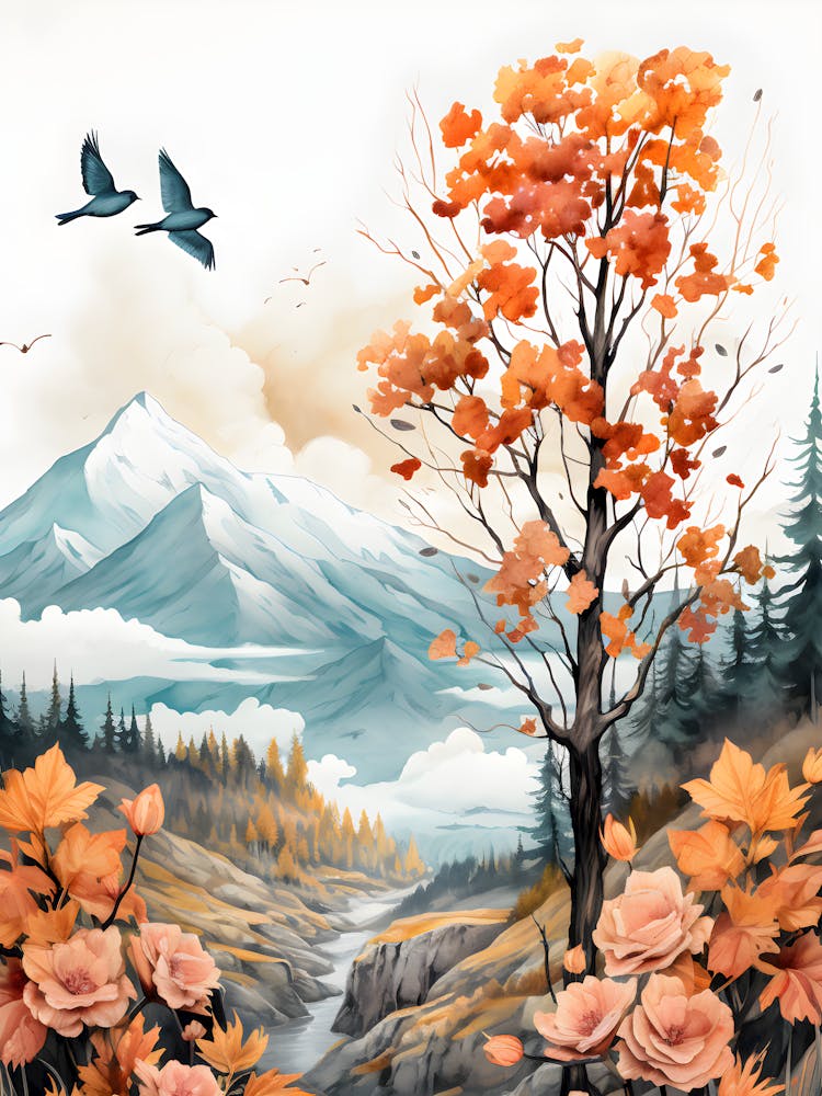Feathered Sanctuary Tranquil Haven Amidst Flowers