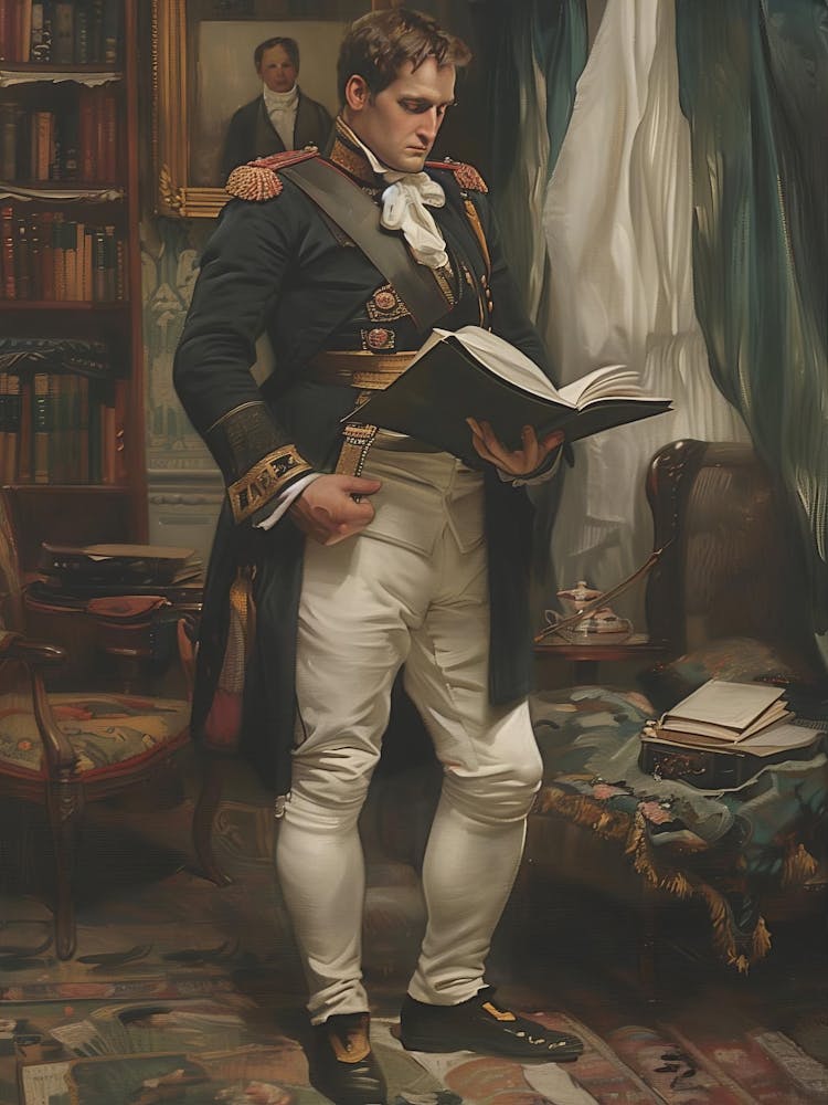 Portrait Of Napoleon Painting, Wall Art Decor, Historical Artwork, Home Office Decor, Museum Quality, Canvas Print