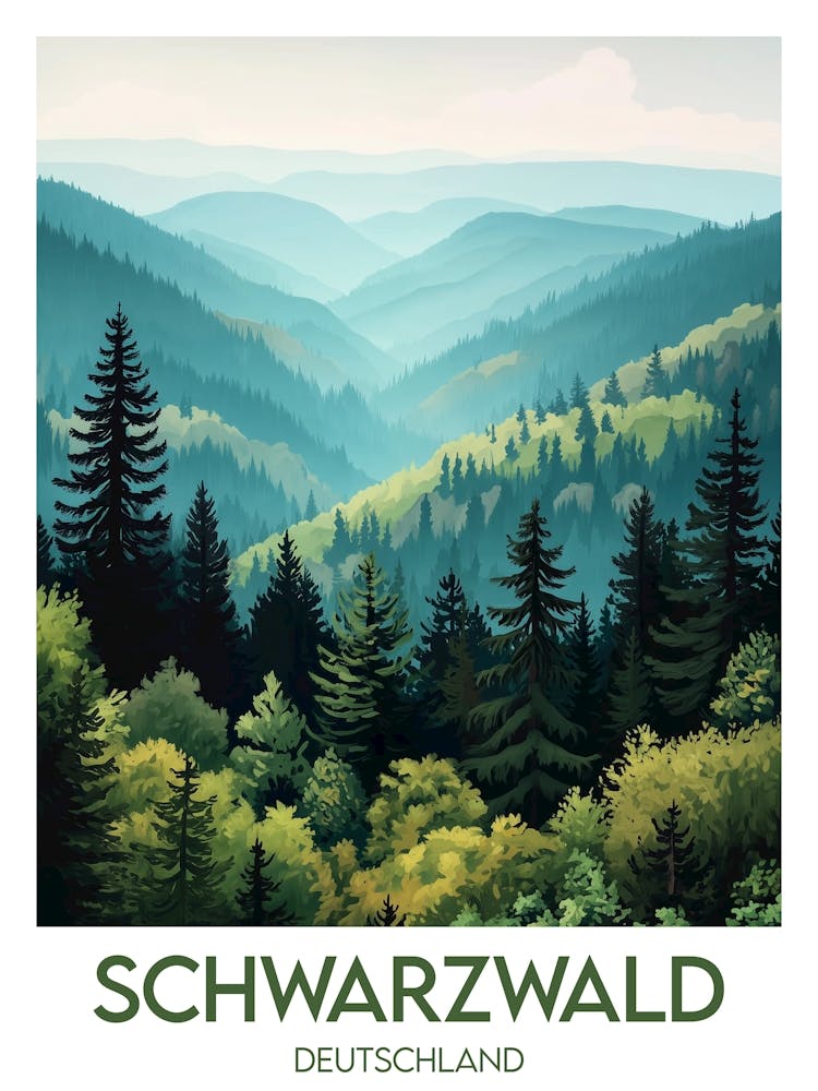 Affiche de voyage Schwarzwald