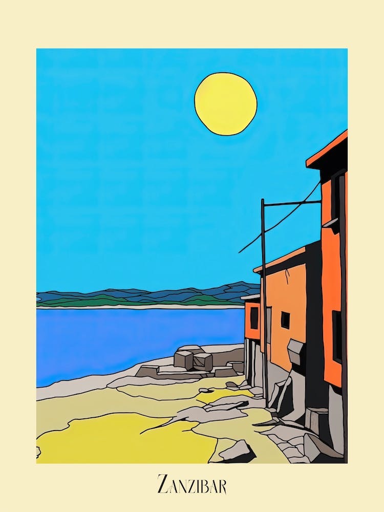 Poster Of Minimal Design Style Of Zanzibar, Tanzania 1