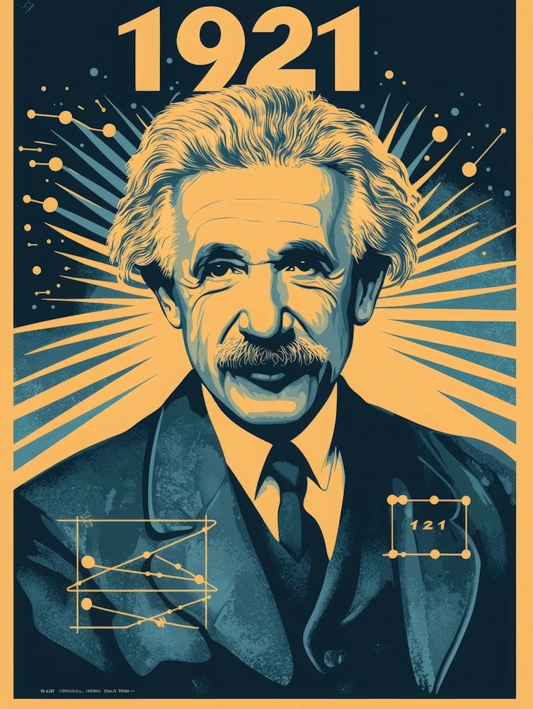 Aihrgdesign A Vintage Poster Celebrating Albert Einsteins Nob 9423b5f2 Ae34 4726 A9f4 8457c55a527b 2