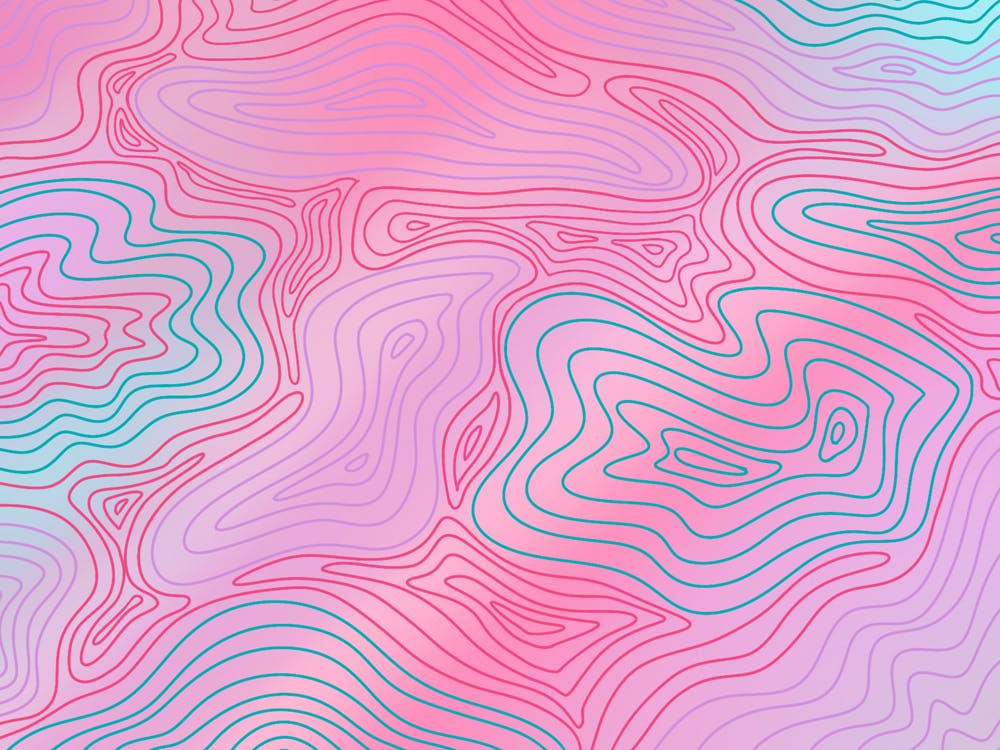 Psychodelic Abstract Wavy Pattern in pink shades