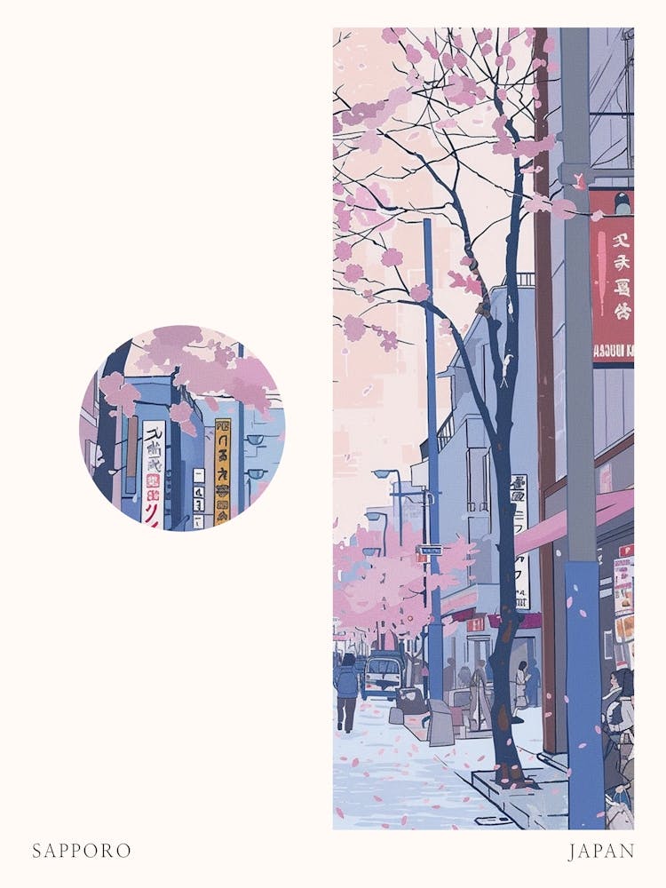 Sapporo Japan Cut Out Travel Poster