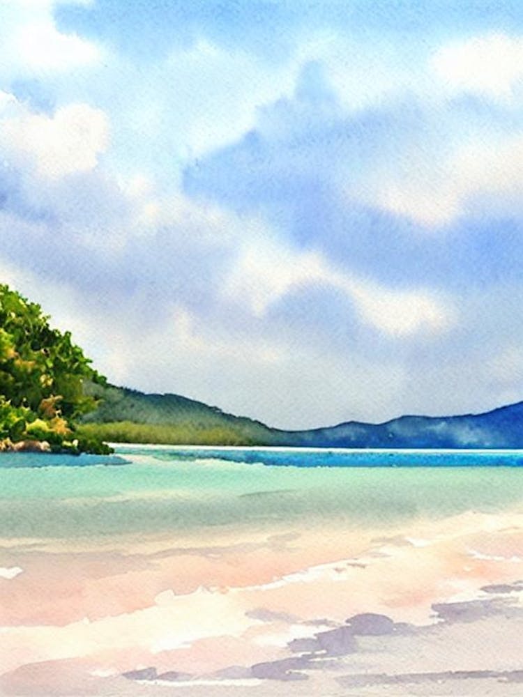 Grande Anse Des Salines 2, Martinique Watercolour