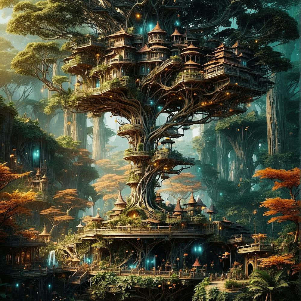 "The Futuristic Forest: A Holographic Tapestry of Nature's Beauty"