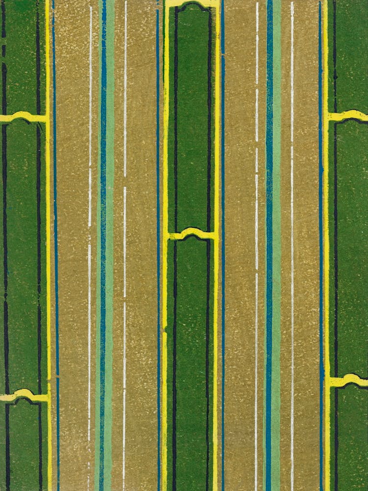 Vintage Ukiyo-e Woodblock Print Of Japanese Textile, Shima Shima, Furuya Korin (216)