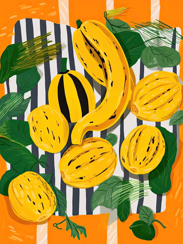 Yellow Squash Summer Illustration 1