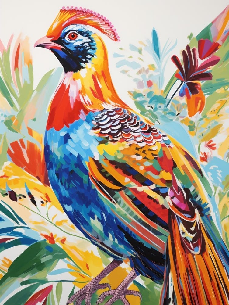 Colourful Bird Painting Pheasant 1